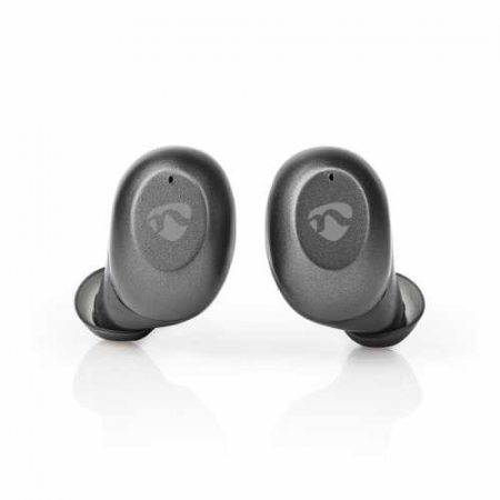 Casti Bluetooth In-Ear Nedis, redare pana la 3 ore, control vocal, carcasa de incarcare, gri [2]