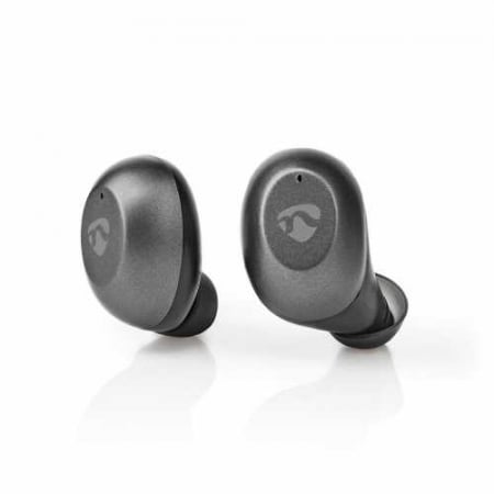 Casti Bluetooth In-Ear Nedis, redare pana la 3 ore, control vocal, carcasa de incarcare, gri [0]
