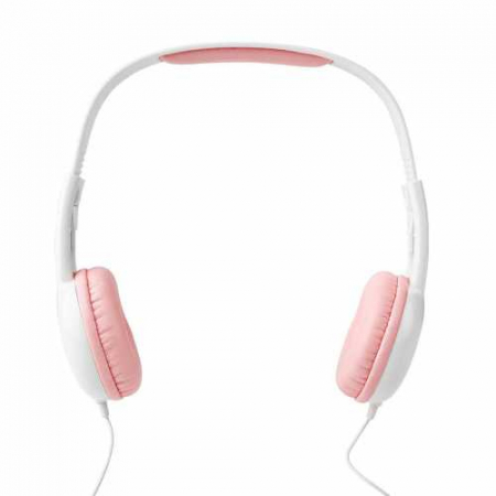 Casti cu fir On-Ear Nedis, cablu rotund, 1.2m, roz / alb [2]