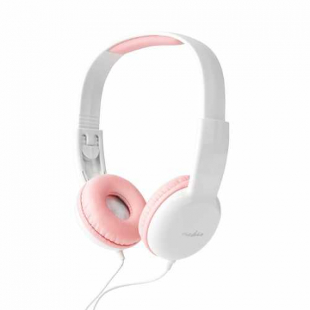Casti cu fir On-Ear Nedis, cablu rotund, 1.2m, roz / alb [7]