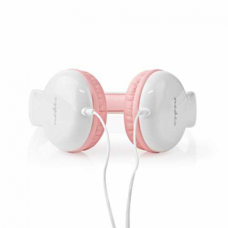 Casti cu fir On-Ear Nedis, cablu rotund, 1.2m, roz / alb [5]
