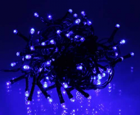 Ghirlanda luminoasa decorativa 100 LED-uri albastre cu jocuri de lumini cablu verde WELL [8]