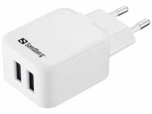 Incarcator retea Sandberg 440-57, 2x USB-A 2.4A+1A, alb [0]