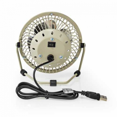 Mini ventilator Nedis, diametru 10 cm, alimentare USB, gri/metal [2]