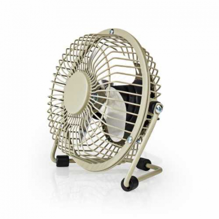 Mini ventilator Nedis, diametru 10 cm, alimentare USB, gri/metal [5]