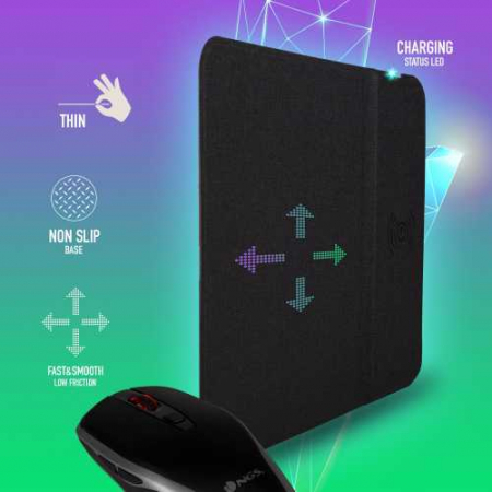 Mouse pad NGS Pier, functie incarcare wireless, 10W, negru [3]