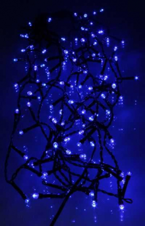 Perdea 100 LED-uri albastre cu jocuri de lumini cablu negru WELL [4]