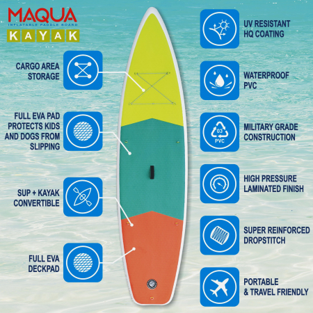 Set placa Paddelboard SUP, surf gonflabila Kayak, 330 cm x 84cm x 15cm MAQUA [3]