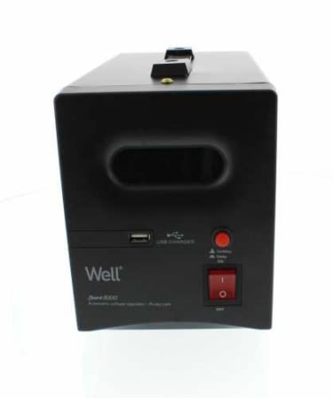 Stabilizator automat de tensiune cu releu 2000VA, negru Well [0]