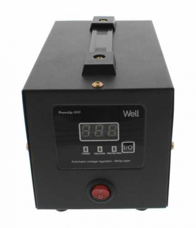 Stabilizator automat de tensiune cu releu 500VA, negru Well [0]