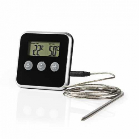 Termometru digital pentru carne Nedis, 0 - 250 °C, cronometru, negru [6]