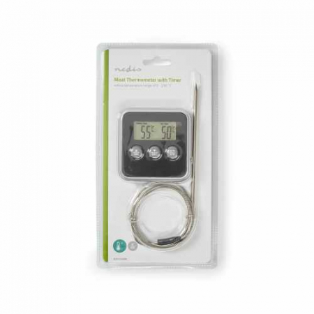 Termometru digital pentru carne Nedis, 0 - 250 °C, cronometru, negru [9]