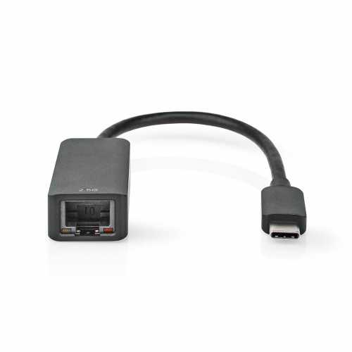 Adaptor retea USB 3.2 Gen 1 USB-C tata - RJ45 mama, 2.5 Gbps, 0,2m, negru, Nedis