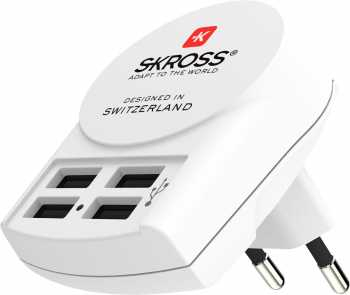 Incarcator retea Skross 1.302422, 4x USB-A 4.8A, alb