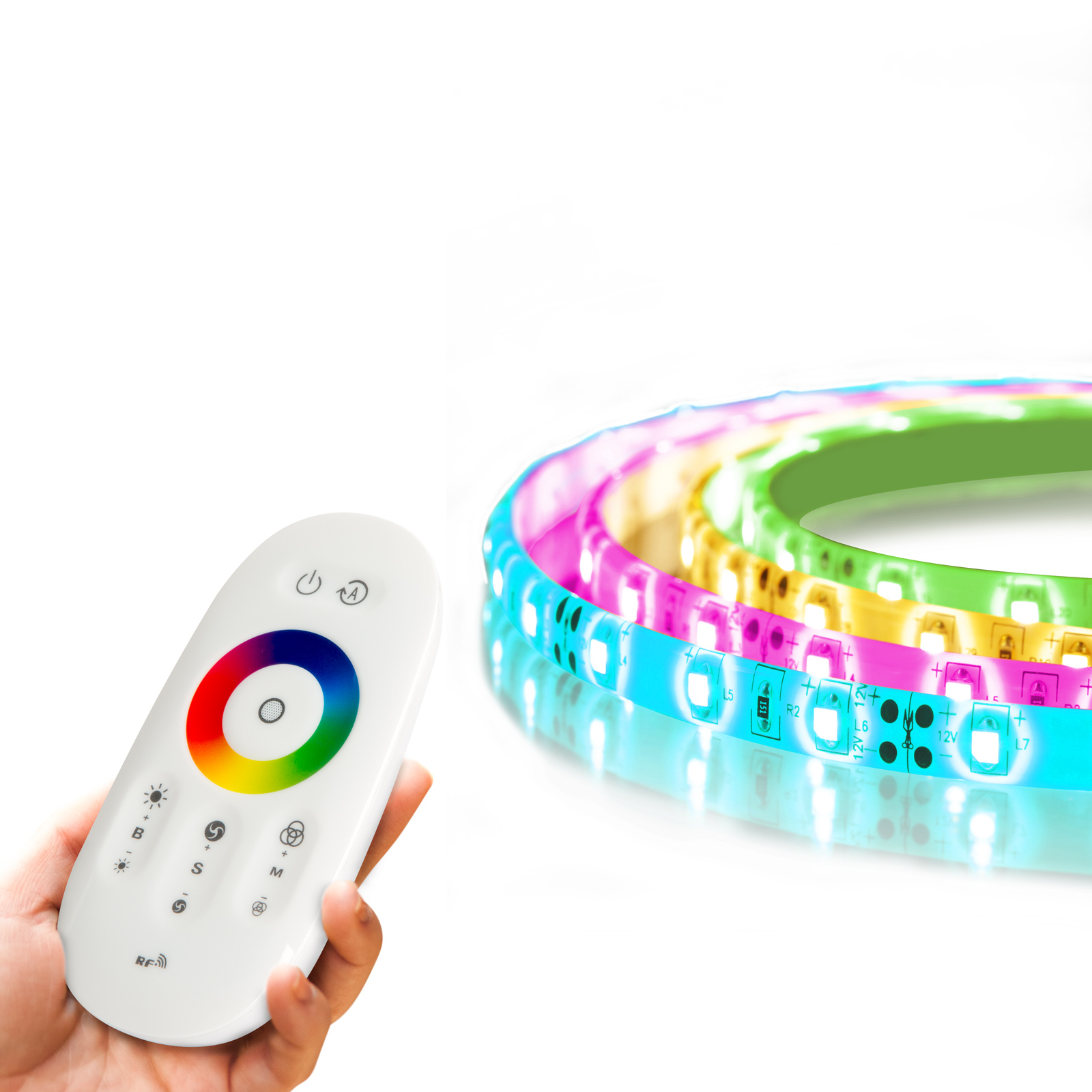 Banda LED RGB - MagicControl - 5 m - peste 100 de programe, telecomanda tactila - IP65