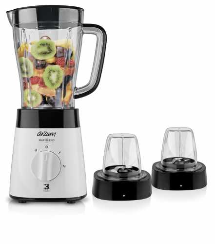 Blender Arzum AR1057 Maxiblend, 500W, 2 viteze, 1500 ml, alb