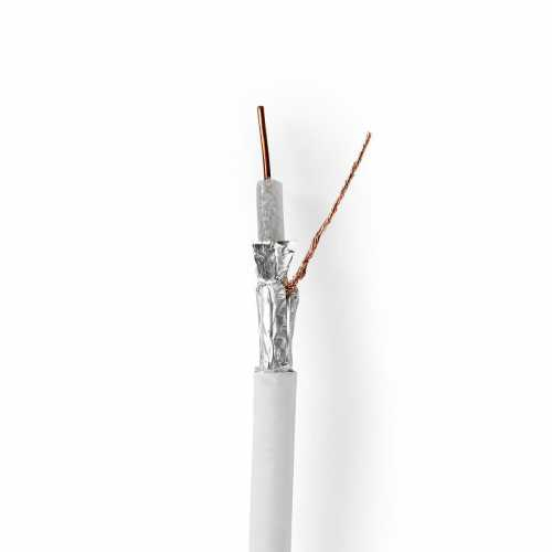 Cablu coaxial triplu ecranat, 4G LTE, 50m, alb, Nedis