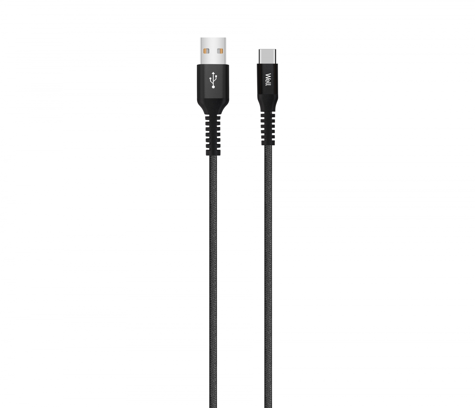 Cablu de date si incarcare USB-C, 1m, Well, negru