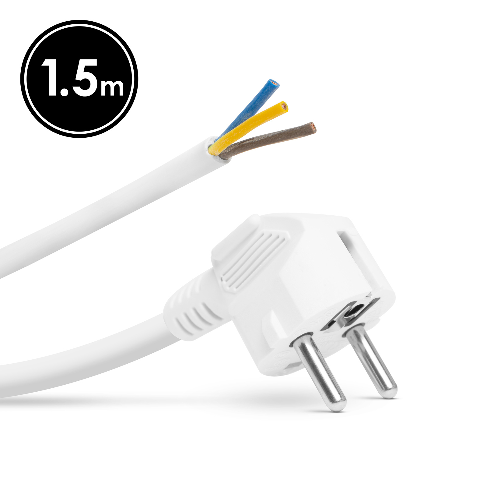 Cablu de retea montabil, de 1,5 metri - 3 x 1,5 mm ? - alb