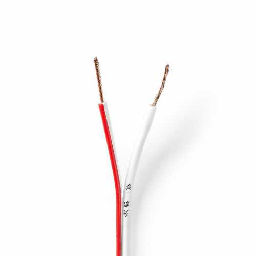 Cablu difuzor 2x 0.75 mmp, 100m, alb, Nedis