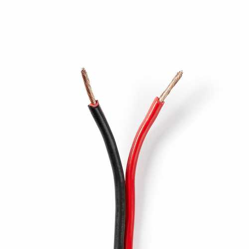 Cablu difuzor Nedis 2x 1,50 mm2, rola 15 m, negru rosu