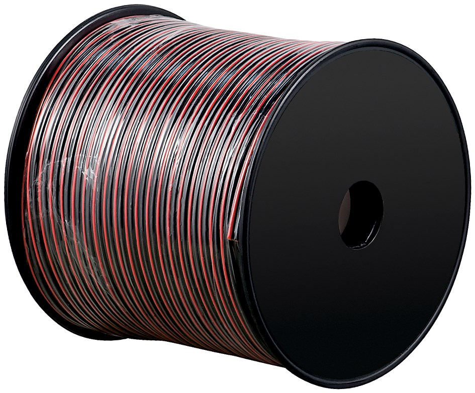 Cablu difuzor, rola 100m, rosu negru, 2 x 0,75 mm Goobay