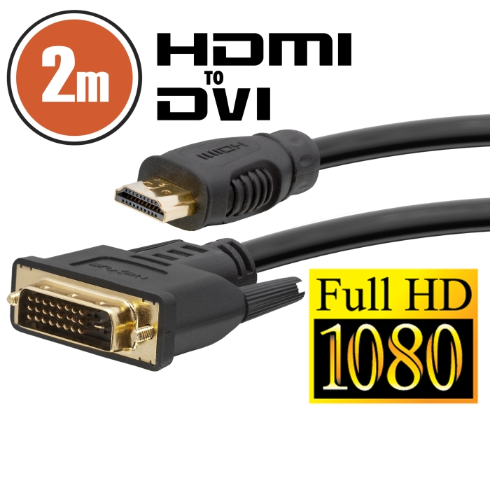 Cablu DVI-D HDMI , 2 m cu conectoare placate cu aur