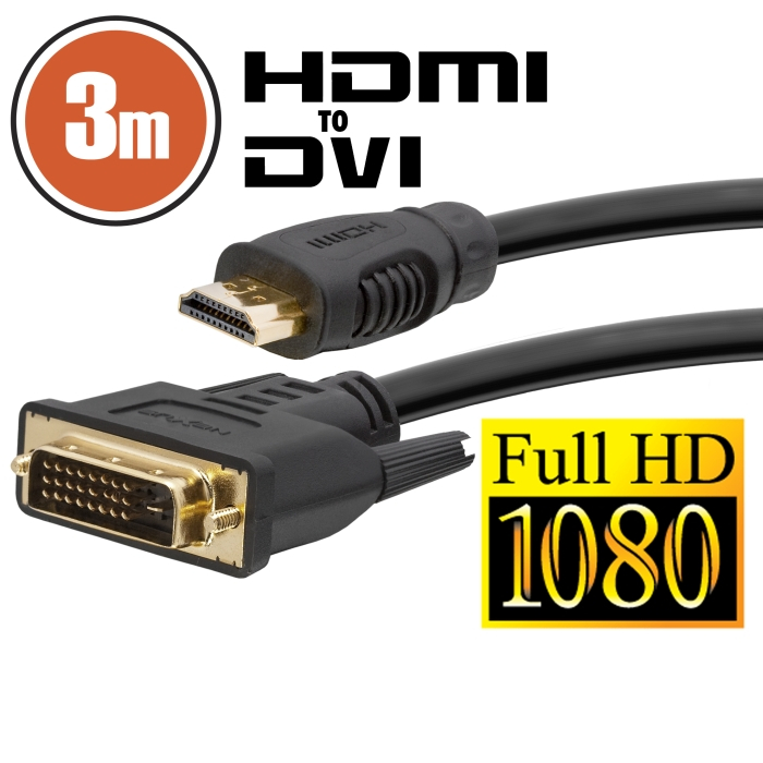 Cablu DVI-D HDMI , 3 mcu conectoare placate cu aur