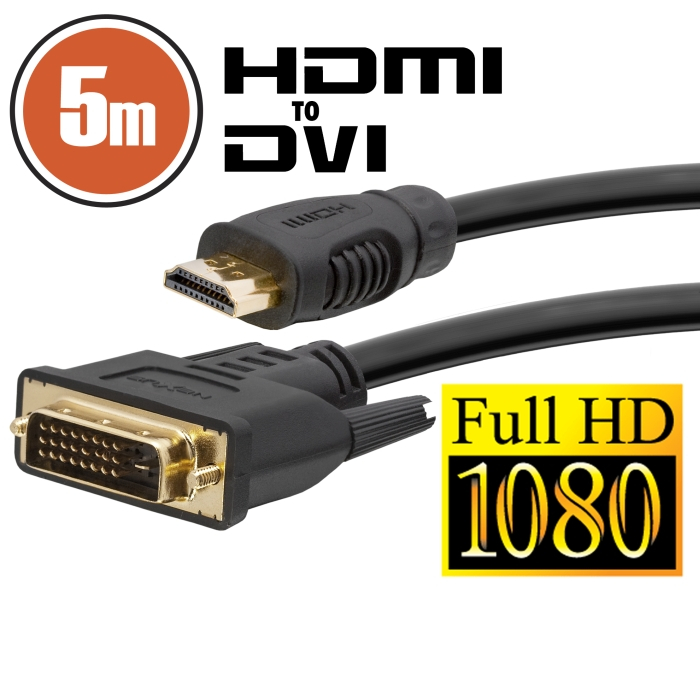 Cablu DVI-D HDMI , 5 mcu conectoare placate cu aur