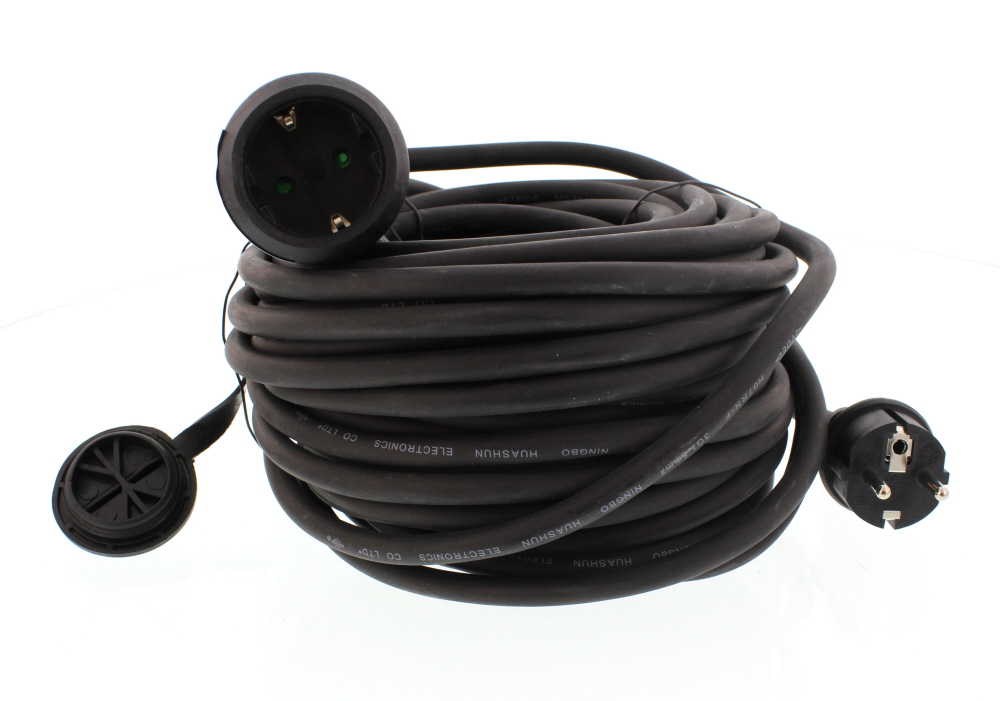 Cablu prelungitor 20m 1.5mm negru IP44, Well