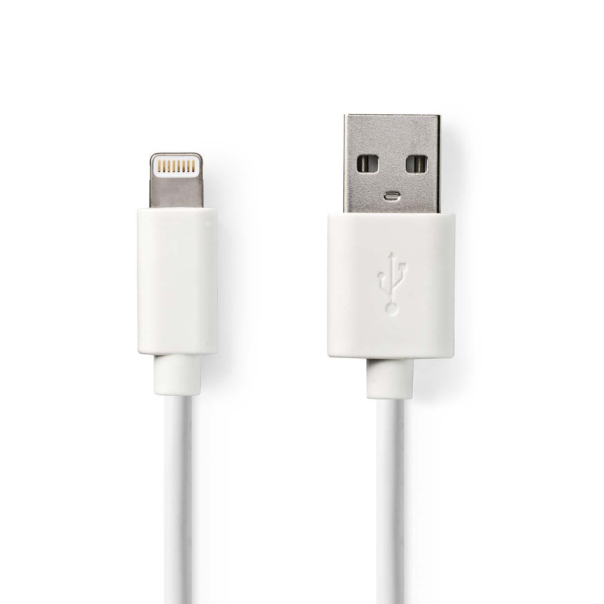 Cablu sincronizare si incarcare Apple Lightning - USB A tata, 1.0 m, alb