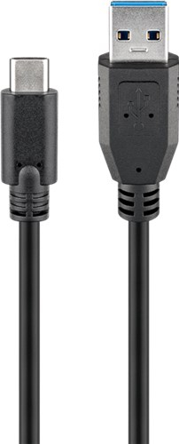 Cablu USB 3.0 USB-C 2.0 m negru, Goobay