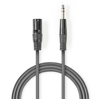 Cablu XLR stereo Nedis XLR 3pini tata - 6.5 mm tata 5m gri