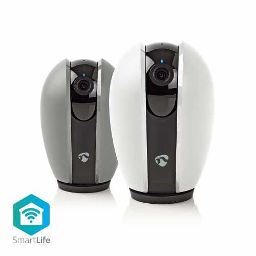 Camera IP Nedis Smart Wi-Fi Full HD 1080p, functie rotire-inclinare, protectie alb gri