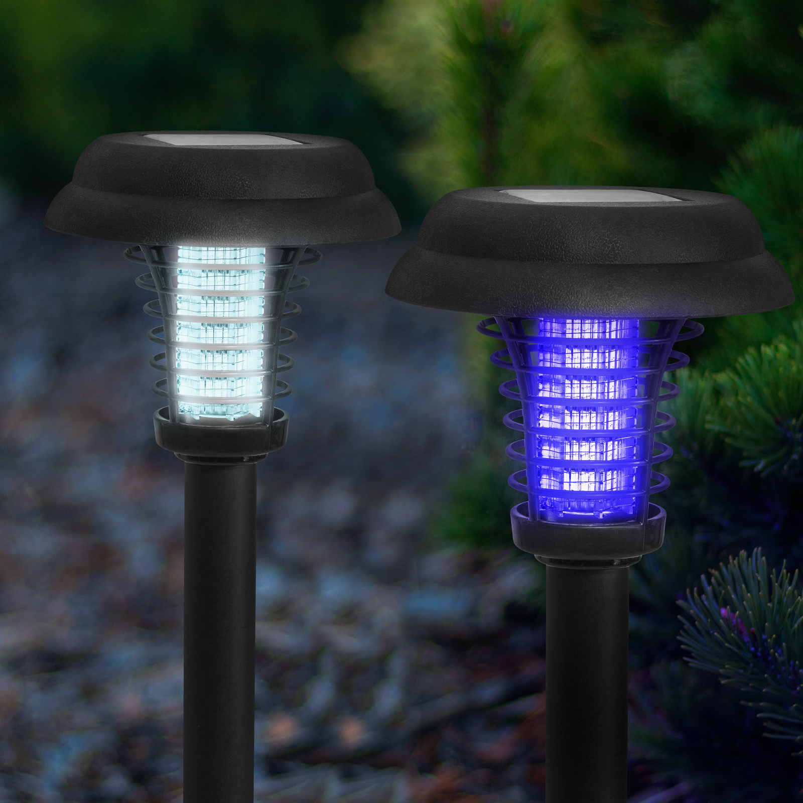 Capcana solara UV pentru insecte + functie lampa - cu tarus pentru fixare