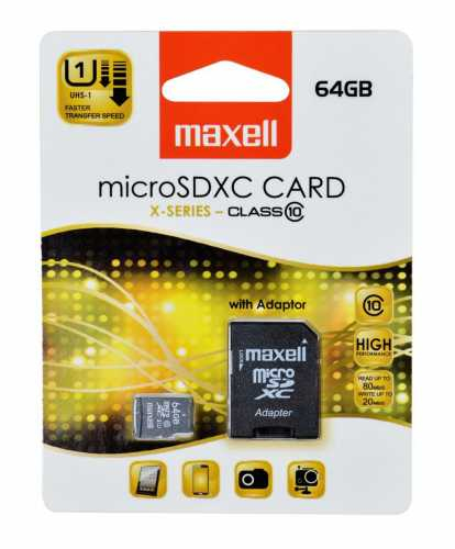 Card micro SDHC 64GB clasa 10 Maxell
