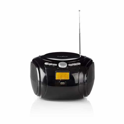 CD player portabil Boombox Nedis, 9W Bluetooth FM Radio USB Aux negru