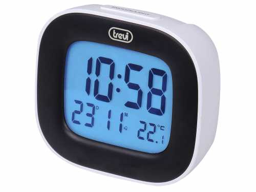 Ceas desteptator cu LCD SLD 3875, termometru, alb, Trevi