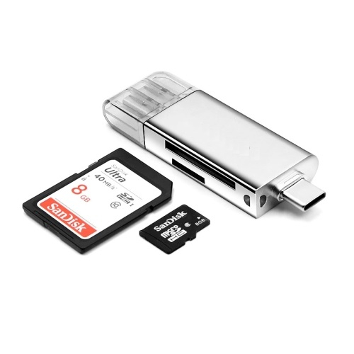 Cititor de card 3in1 USB-C USB si microUSB