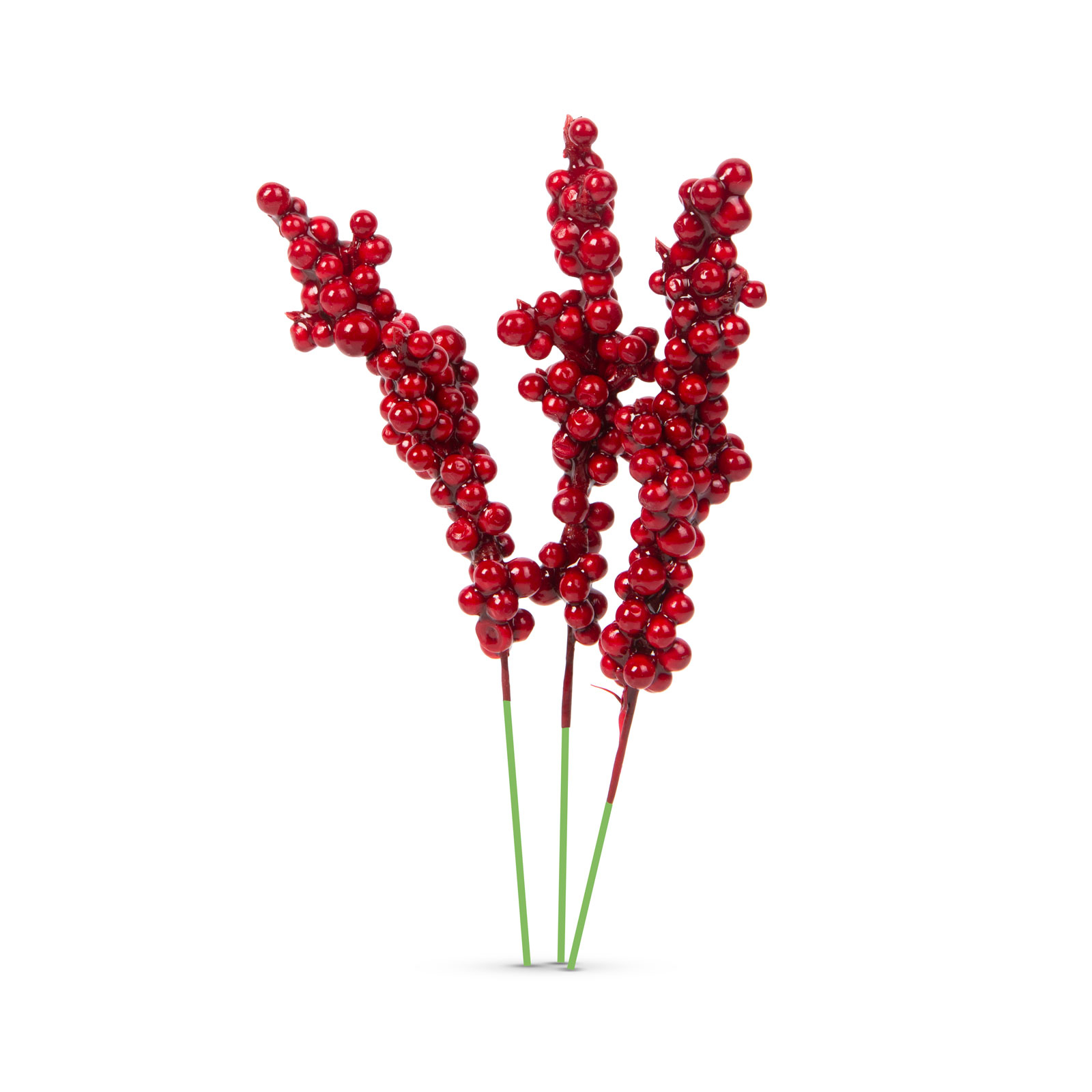 Decor de Craciun - fructe de padure rosii - 8 cm - 6 buc pachet