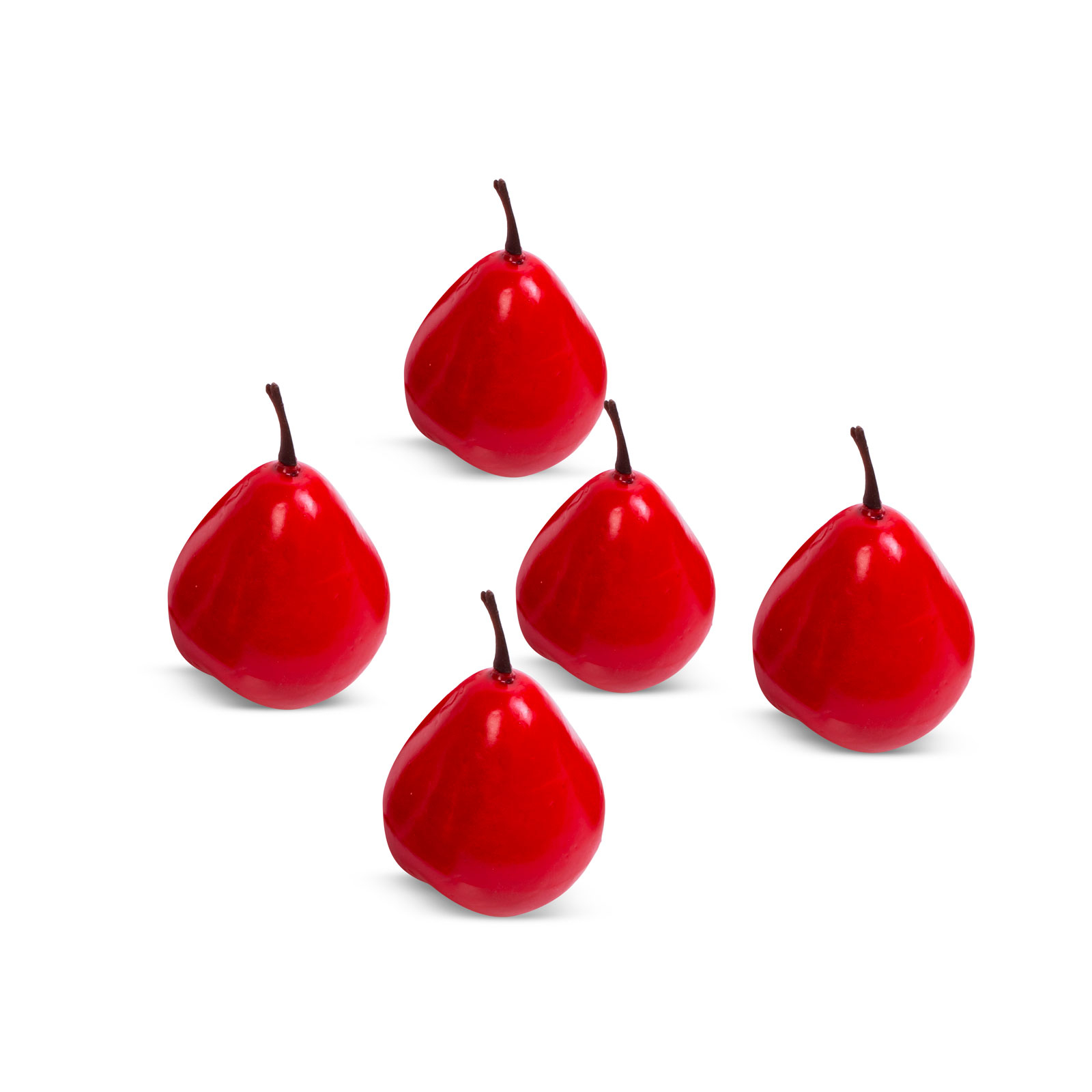 Decor de Craciun - fructe rosii - 6 cm - 5 buc pachet