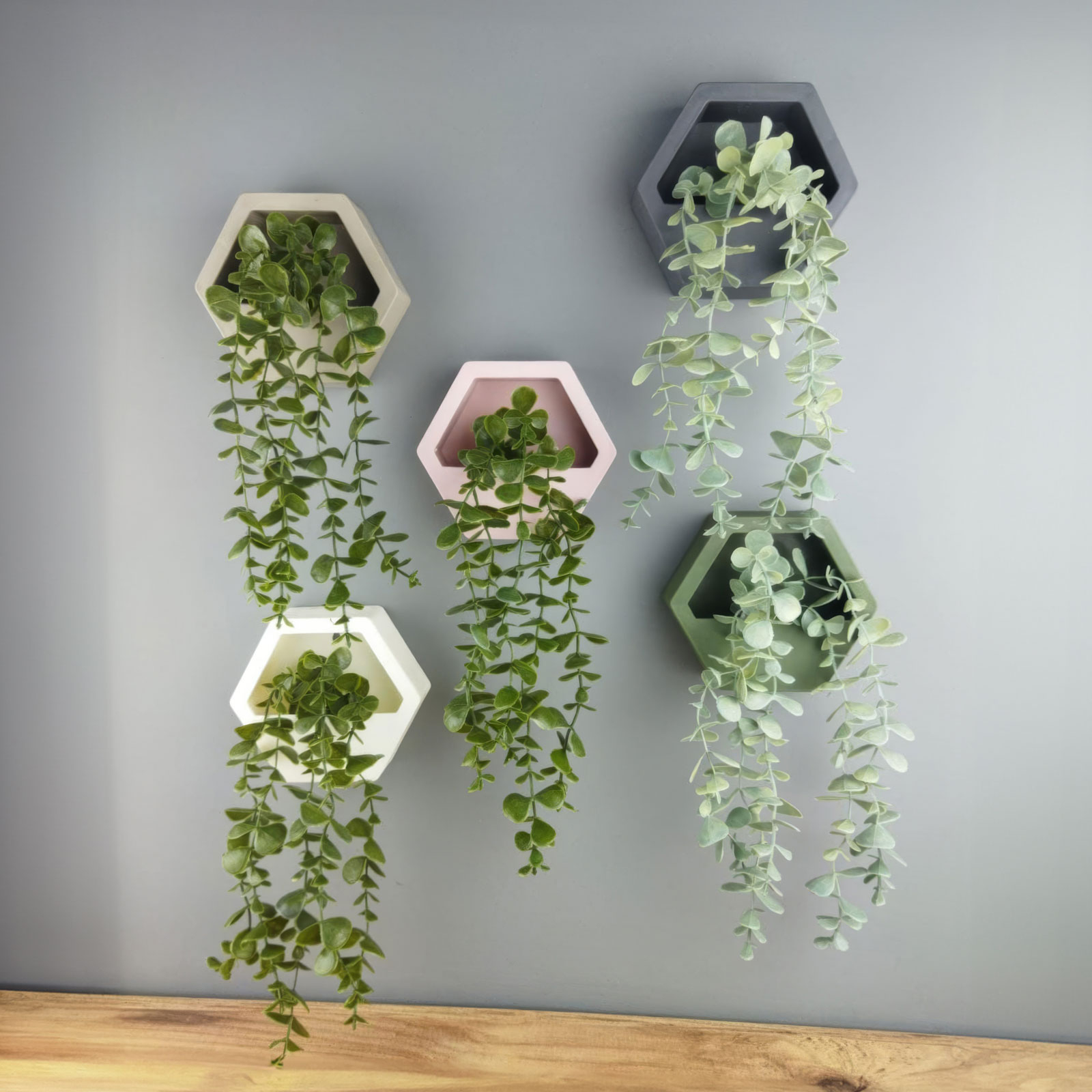Decor plante artificiale - montat pe perete - 13 x 26 cm - 5 tipuri