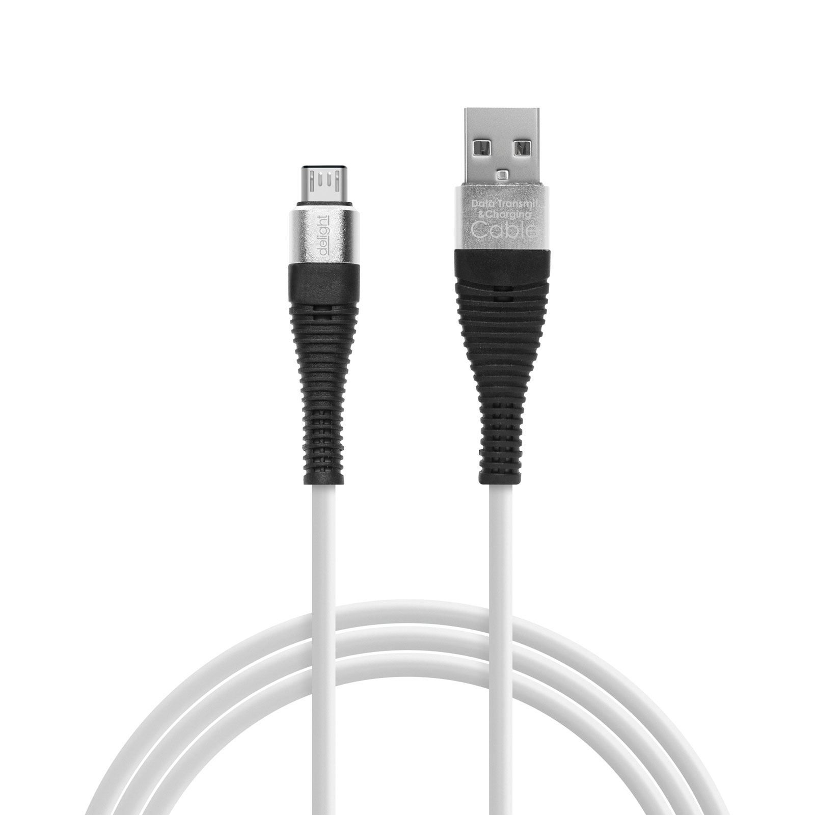Delight - Cablu de date , Micro USB, invelis siliconic, 4 culori, 1 m