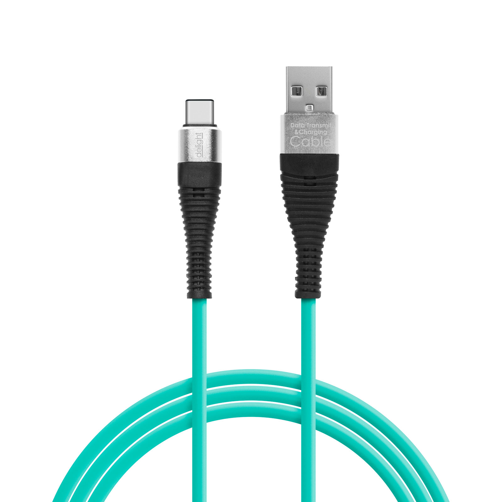 Delight - Cablu de date - USB Type C - invelis siliconic, 4 culori, 1 m
