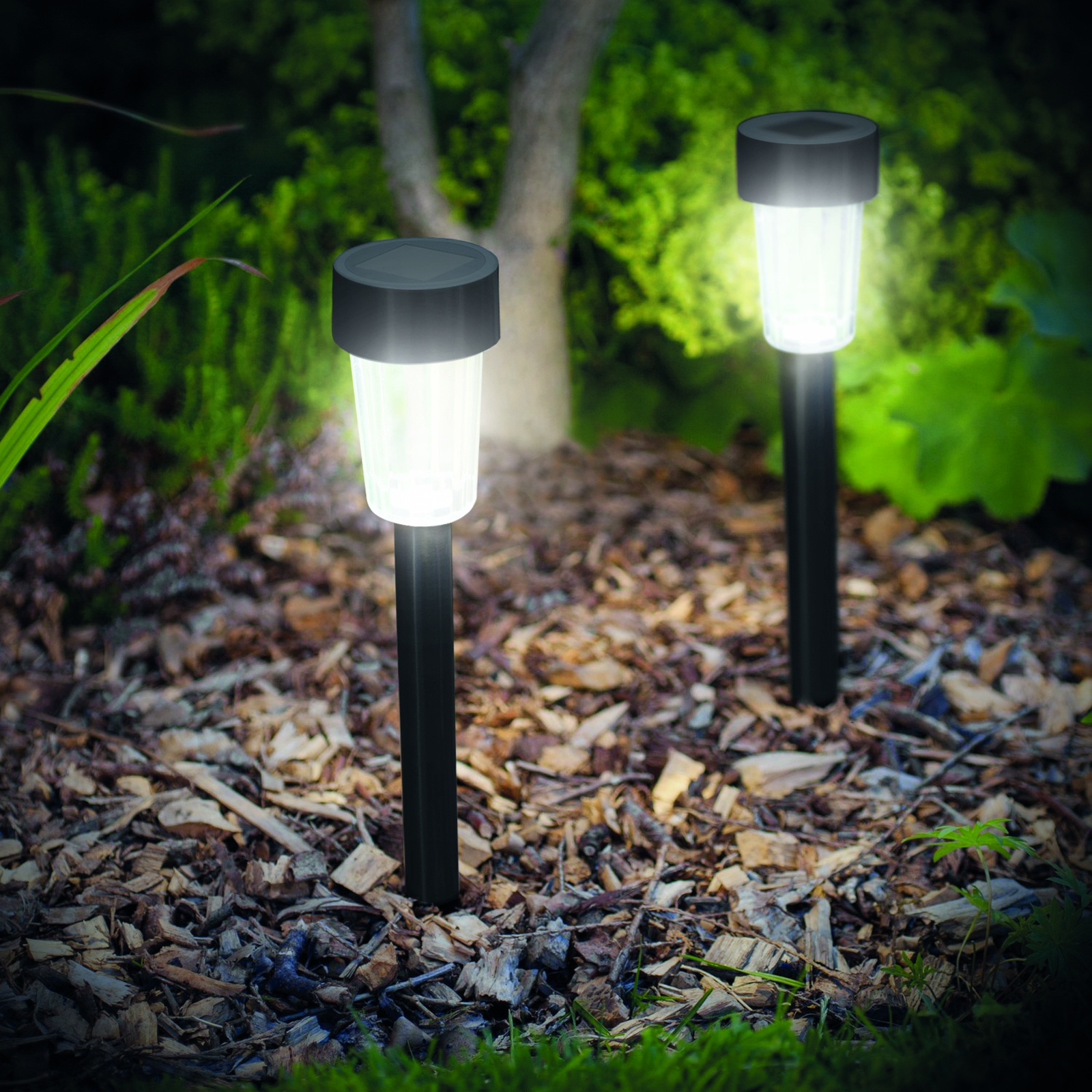 Garden of Eden - Lampa solara LED pentru exterior - 300 x 45 mm, Material plastic - negru