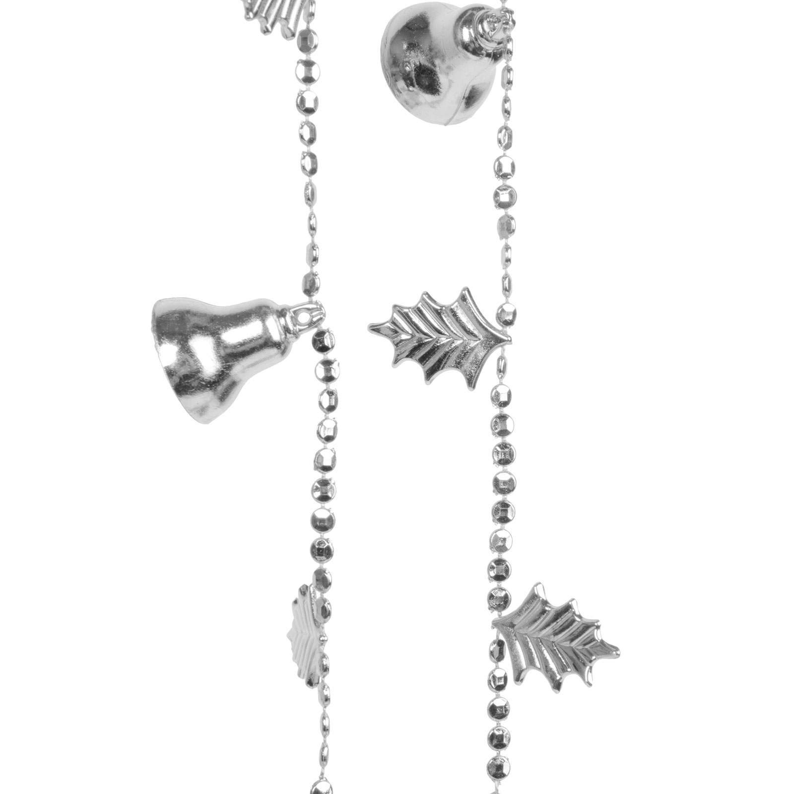 Ghirlanda de Craciun cu clopotei - argintiu stralucitor - 260 cm
