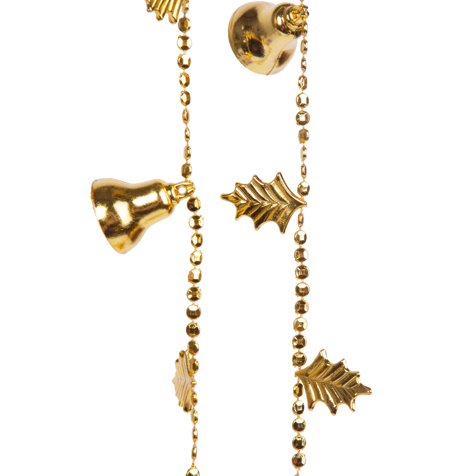 Ghirlanda de Craciun cu clopotei - auriu stralucitor - 260 cm
