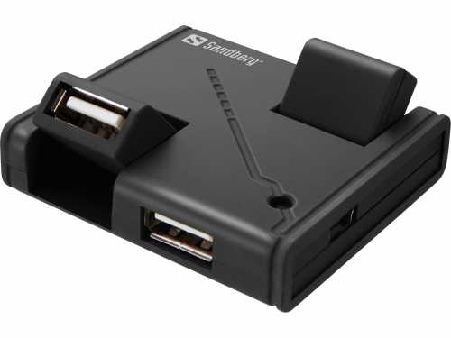 Hub USB 2.0 Sandberg 133-67, 4 porturi, negru