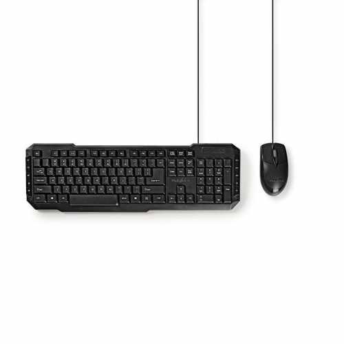 Kit tastatura si mouse cu fir Nedis, 800 DPI Mouse, USB, taste US