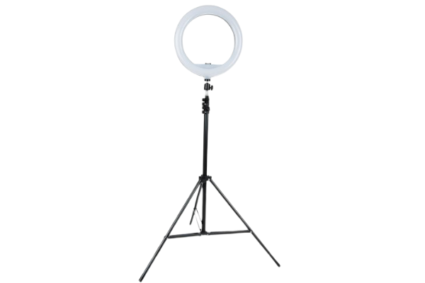 Lampa Circulara Tip Inel Ring Light, 30 cm cu suport de telefon si geanta, inaltime reglabila pana la 165 cm